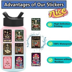 50PCS Creative The Reader Dusty Tarot Card Stickers Phone Cases Laptop DIY Personalized Waterproof Stickers Decorative (ONLINE ORDER ONLY)