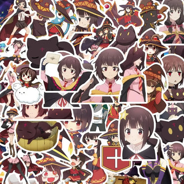 Konosuba Explosion Stickers 50pcs for Laptop, Car, Water Bottle, Suitcase, Fridge (ONLINE ORDER ONLY)