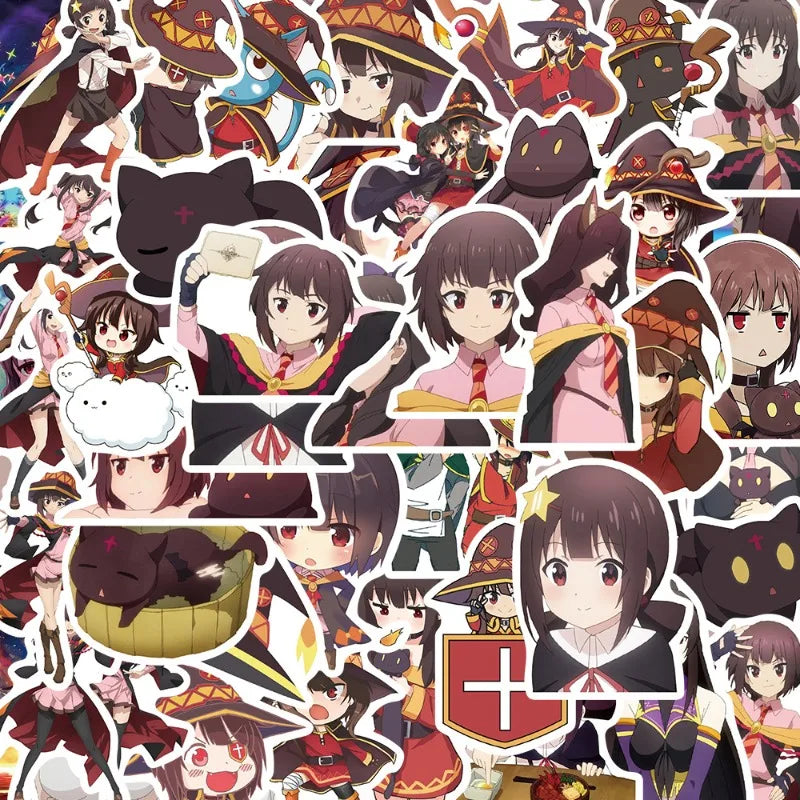 Konosuba Explosion Stickers 50pcs for Laptop, Car, Water Bottle, Suitcase, Fridge (ONLINE ORDER ONLY)