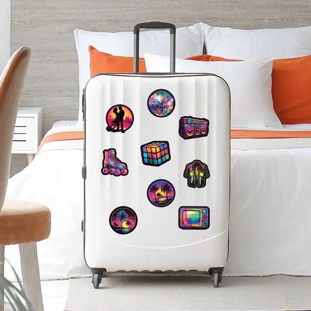 10/50PCS Anime Fashion Neon Light Graffiti Stickers Aesthetic for Laptop Luggage Car Motorcycle Cool Waterproof Decals Sticker (ONLINE ORDER ONLY)