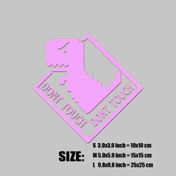 "DONT TOUCH"stickers,Cute pixel style little dinosaur decal,High Quality And Durable Automobiles Exterior Accessories Decals (ONLINE ORDER ONLY)