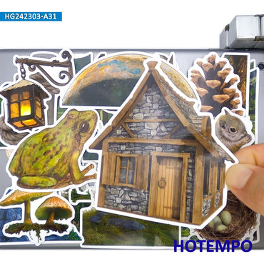 10/30Pieces Realistic Rustic Style Village Mountain Scenery Travel Stickers for Phone Scrapbook Diary Luggage Car Laptop Sticker (ONLINE ORDER ONLY)