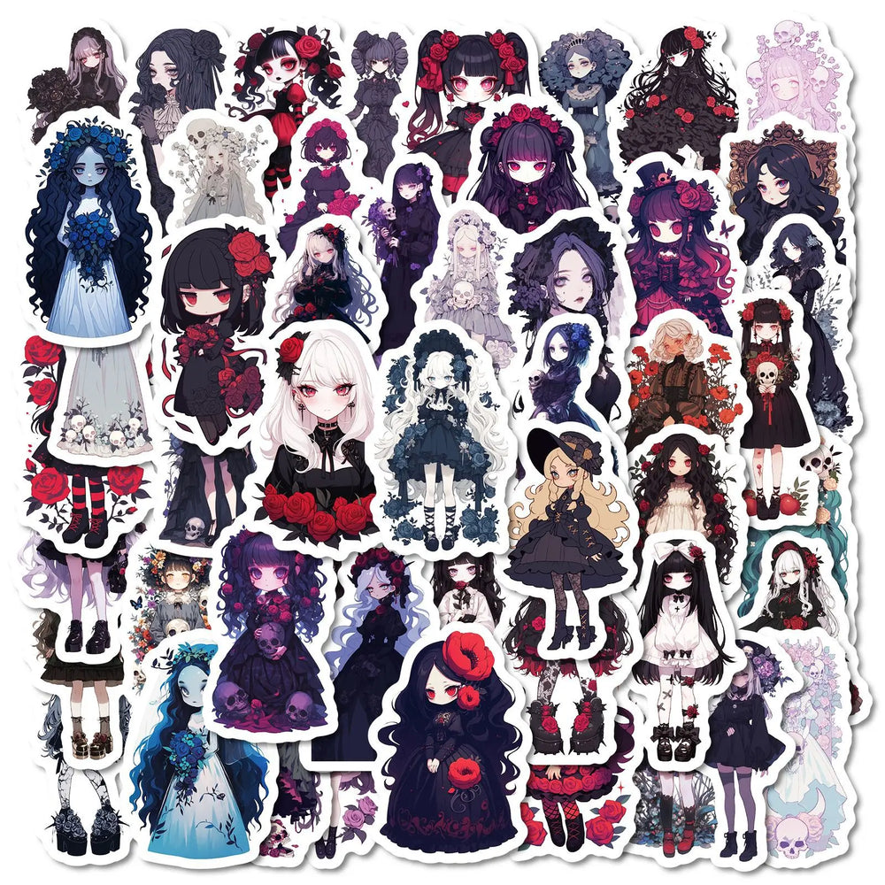 50pcs Anime Dark Series Graffiti Stickers for Wholesale DIY Helmet Wall Decoration (Online Order Only)