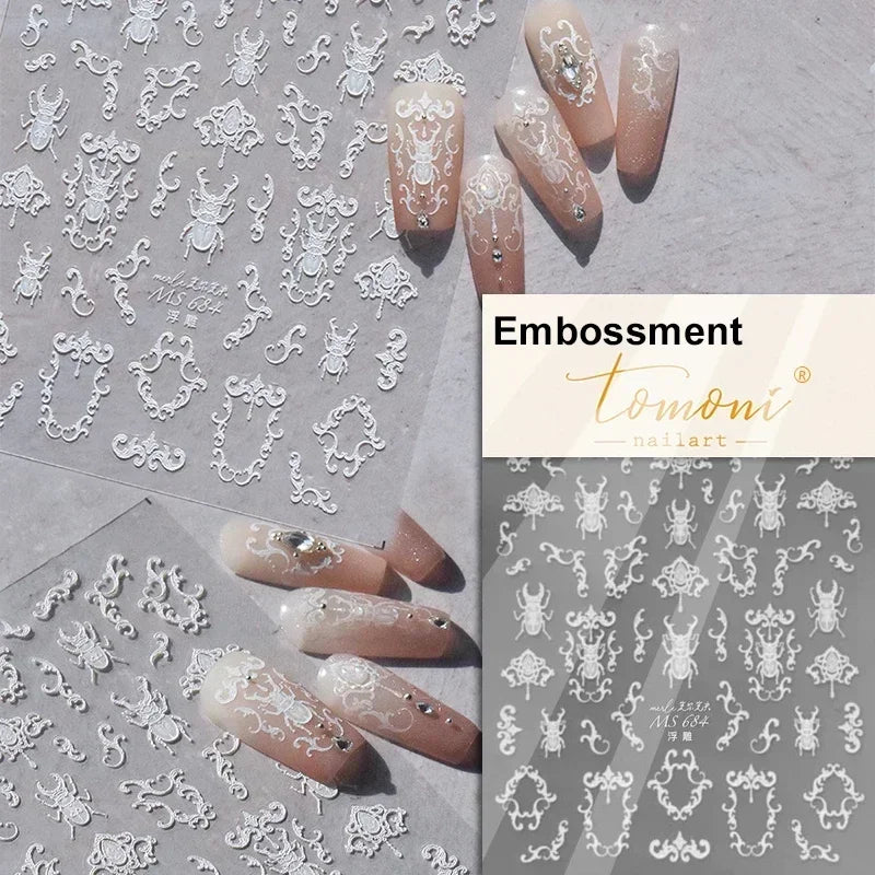 Charming Blue Sparrow Feather Rhinestone Wings Peacock Sparrow Dreamy Jelly Stars Self Adhesive Nail Art Stickers Manicure Decal (ONLINE ORDER ONLY)