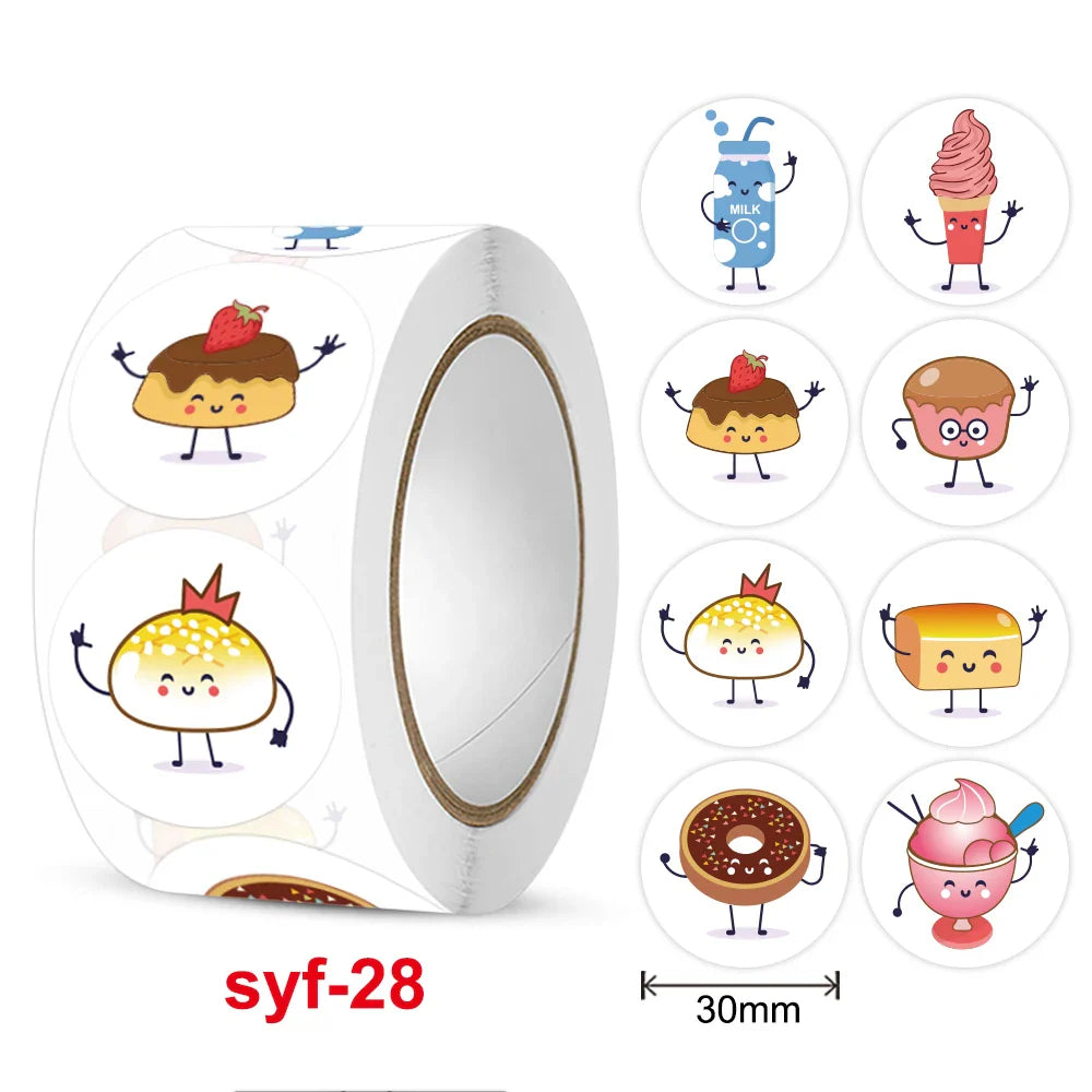 New  Sticker  Dog Cat Kids Reward Sticker Yellow Labels Happy Animal dog   Sticker Kids Toys School Teacher Student Stationery (Online Order Only)