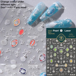 Shiny Colourful Marine Shell Starfish Ocean Elements Star Water Bubbles Star Conch Underwater Nail Art Stickers Manicure Decals (ONLINE ORDER ONLY)