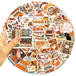 50Pcs Bookish Fall Stickers For Water Laptop Skateboard Computer Luggage Decals Motivational Scrapbook Sticker (ONLINE ORDER ONLY)