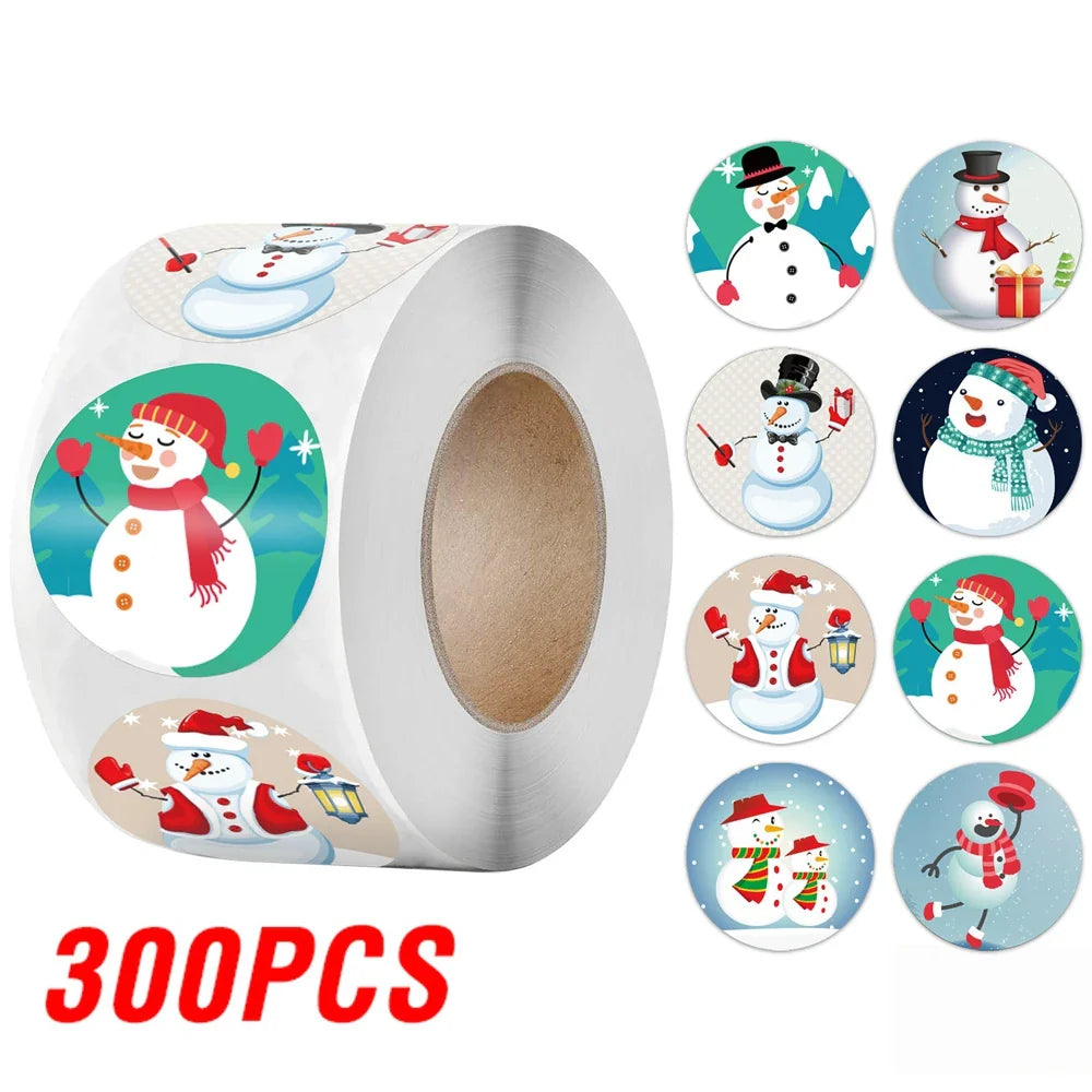 100-500Pcs New 1 Inch Christmas Theme Seal Labels Stickers For DIY Gift Baking Package Envelope Stationery Decoration (ONLINE ORDER ONLY)