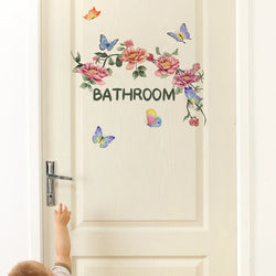 Bathroom Decal Removable Art Vinyl Mural Home Room Decor Wall Stickers DIY English wall sticker pinup picture Door stickers Home (Online Order Only)