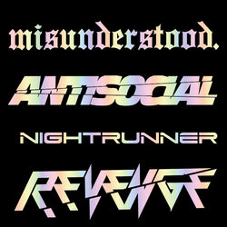 JDM Car Sticker Revenge Nightrnner Antisocial Misunderstood Exterior Accessories Windscreen Banner Competition Decoration Decals (ONLINE ORDER ONLY)
