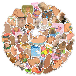 Capybara Cartoon Stickers Pack - DIY Scrapbook, Phone, Laptop, Guitar, Stationery, Graffiti Decals (Online Order Only)