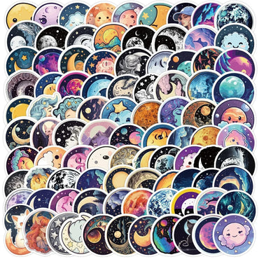 10/50/100Pcs Gute Moon Magic Witch Cartoon Stickers Art Decals DIY Scrapbooking Bike Phone Luggage Laptop Car Skateboard Sticker (Online Order Only)