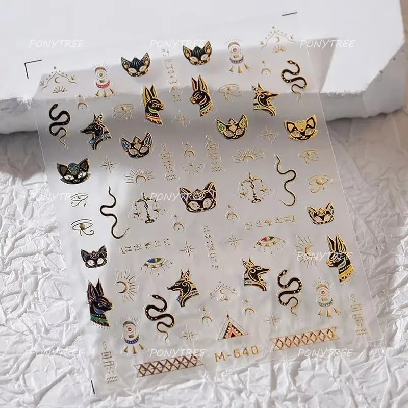 Black Cat Kitten Rabbit Cat's Paw Bowknot Tie Bunny Animals Love Heart Jelly Adhesive Nail Art Stickers Manicure Decal Wholesale (ONLINE ORDER ONLY)