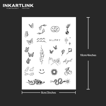 Mini pattern Temporary Tattoo,Lasts To 15 Days New Technology Magic Waterproof Semi Permanent Sticker. (Online Order Only)