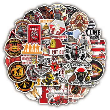 Firefighter Hero Sticker Pack: Waterproof Decals for Luggage, Laptop, Fridge (ONLINE ORDER ONLY)
