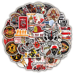 Firefighter Hero Sticker Pack: Waterproof Decals for Luggage, Laptop, Fridge (ONLINE ORDER ONLY)