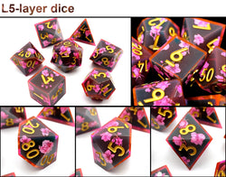 Resin Sharp Edged Themed 7 Piece Polyhedral Dice Set (Online Order Only)