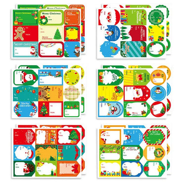 108Pcs/12Sheets Santa Claus Christmas Tree Elk Candy Bag Sealing Sticker Gift Box Name Tags Xmas New Year Present Label Sticker (ONLINE ORDER ONLY)