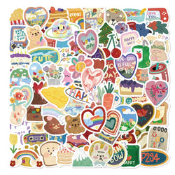 Kawaii Bear Flower Cartoon Stickers for Kids DIY Notebook Laptop Phone Decals (ONLINE ORDER ONLY)