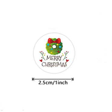 100-500pcs White Merry Christmas Sticker Holiday Party New Year Decoration Gift Box Seal Sticker Baking Label Packaging Sticker (ONLINE ORDER ONLY)