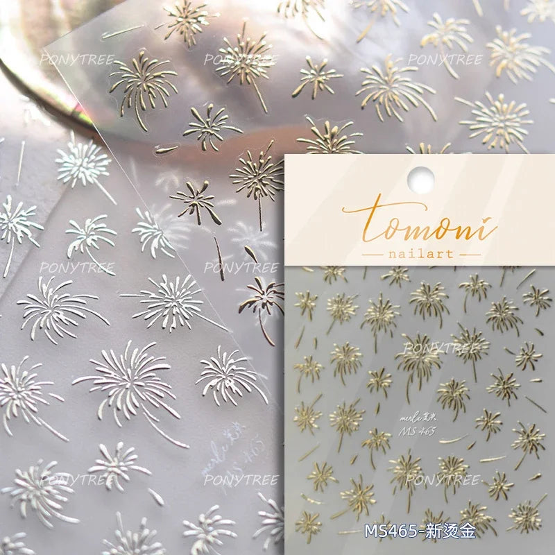 Fireworks Bloom Romantic Starry Sky Goldfish Metallics Color Gradient Self Adhesive Nail Art Stickers Halo Dyeing Manicure Decal (ONLINE ORDER ONLY)