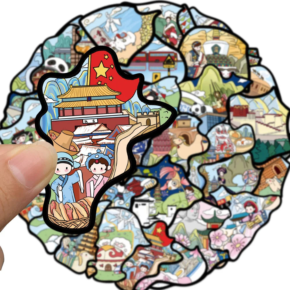 Travel Stickers 10/20/40pcs Aesthetic Landscape Decals for Notebook, Fridge, Guitar, Phone, Bike (Online Order Only)