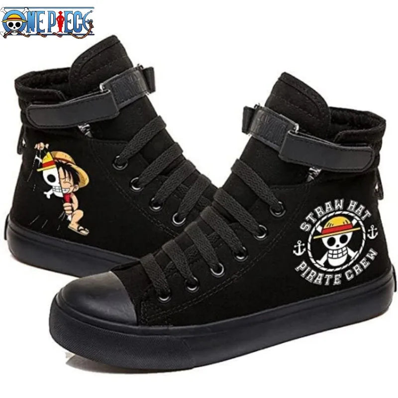 One Piece Luffy High Top Shoes: Autumn Winter Anime Sneakers (ONLINE ORDER ONLY)