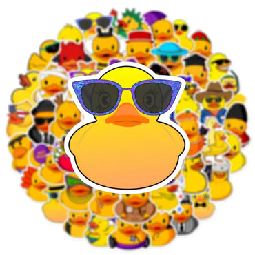 10/50Pcs Cute Little Yellow Duck Stickers For Suitcase Laptop Phone Cartoon Sticker Craft Supplies Vintage Scrapbooking Material (Online Order Only)