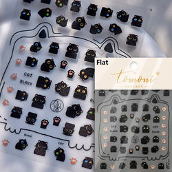 Cute Cat Eye Fishbone Animals Leopard Cat Ginger Cat Kitten Exclamation Point Paw Self Adhesive Nail Art Sticker Manicure Decals (ONLINE ORDER ONLY)
