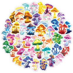 Cartoon Glowing Mushroom Stickers Waterproof PVC Skateboard Notebook Decor (ONLINE ORDER ONLY)