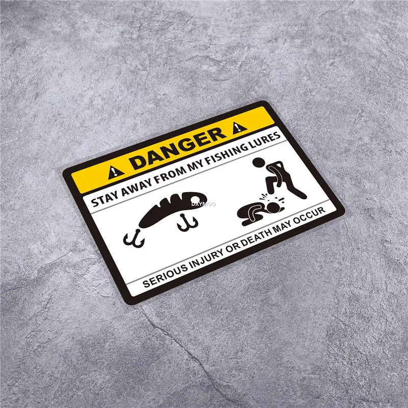 Stickers Warning DANGER Stay Away From My Fishing Boat Do Not Disturb Applique for Fish Box Car Styling Window (ONLINE ORDER ONLY)