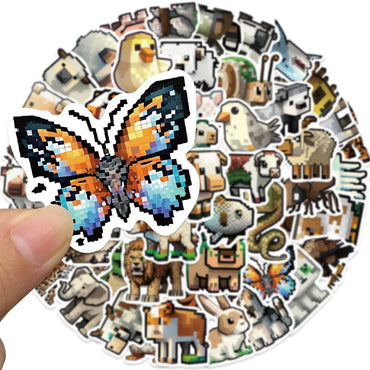10/30/50PCS Cute Pixel Animals Stickers Ins Style Cartoon Decals For Kids Laptop Skateboard Notebook Fridge Bike Decoration Toys (Online Order Only)