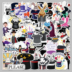 50Pcs Cartoon Magician Graffiti Stickers for Helmet, Wall, DIY Decor (Online Order Only)