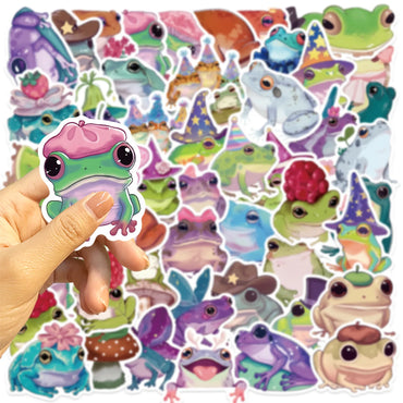 10/50pcs Kawaii Rainbow Magic Frog Stickers Cute Cartoon Toys Decals For Notebook Laptop Phone Car Graffiti Funny DIY Sticker (Online Order Only)