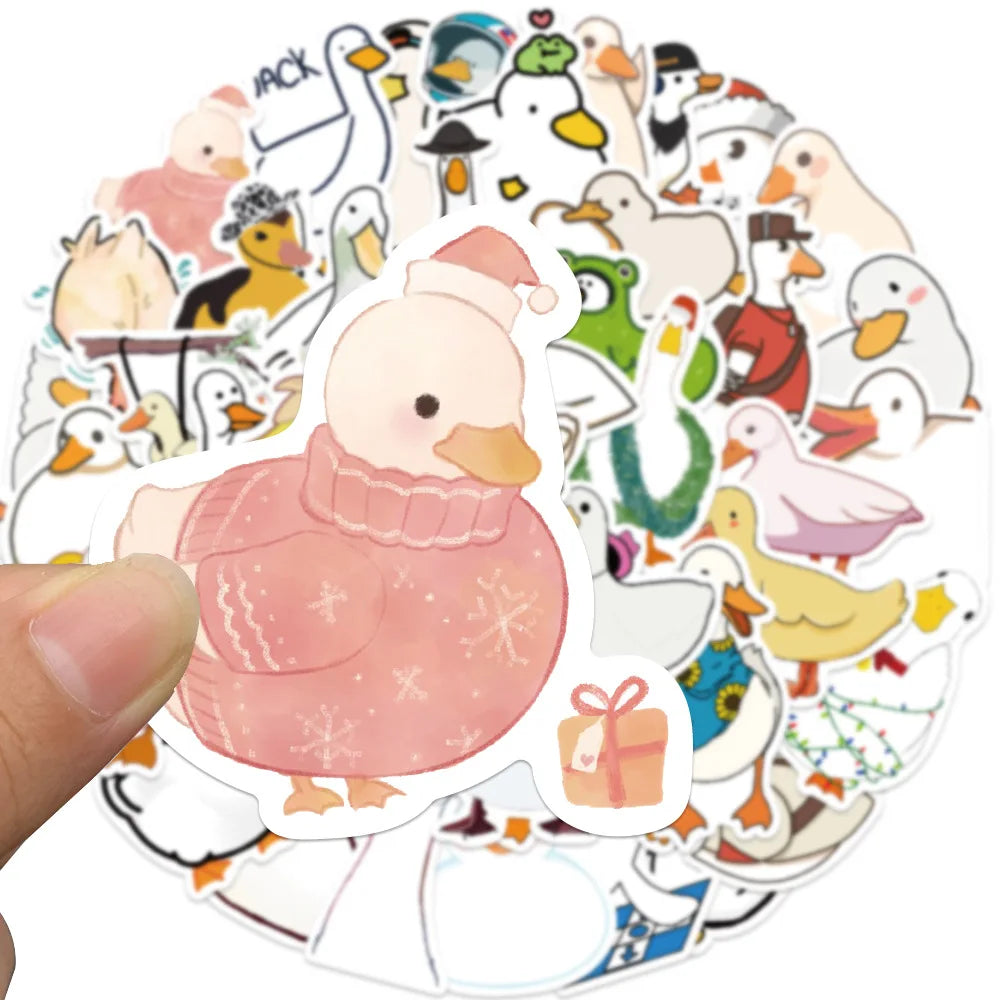 10/30/50PCS Funny Cartoon Cute Duck Stickers Animal DIY Skateboard Laptop Motorcycle Notebook Bike Graffiti Decals Kid Toys Gift (Online Order Only)