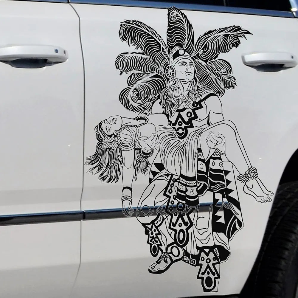 Aztec Man Women Stickers For Car Stickers External Accessories Hood Decoration Die Cutting Waterproof Prevent PVC Vinyl Decal (ONLINE ORDER ONLY)