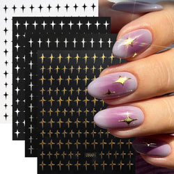 4pcs Elegant Metallic Butterfly Nail Art Stickers Holographic Silvery Chrome Effect Butterfly Sliders for Nails Manicure Decors* (ONLINE ORDER ONLY)