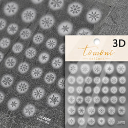Hot Stamping Romantic White Gold Snowflakes Hexagon Winter 3D Self Adhesive Nail Art Stickers Shiny Rhinestone Manicure Decals (Online Order Only)