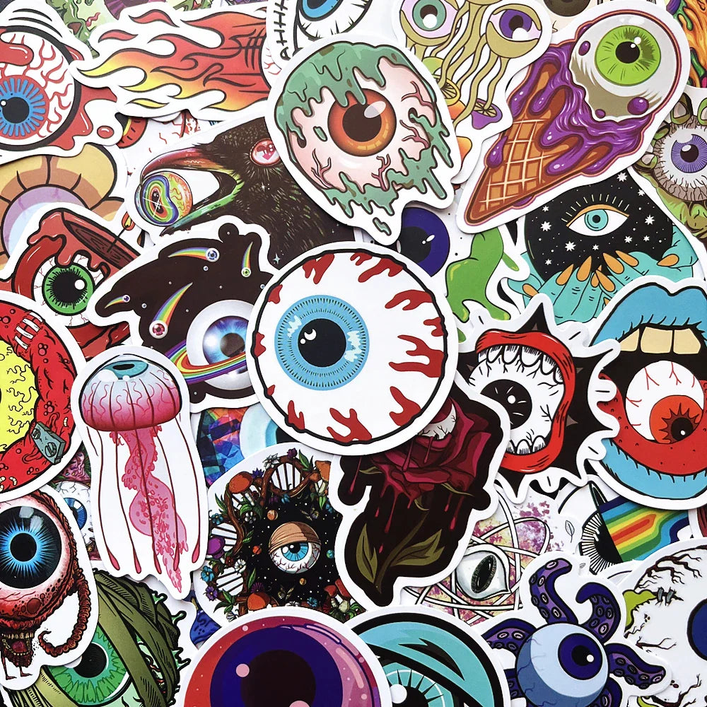 10/50Pcs Halloween Cartoon Stickers for Notebook, Luggage, Phone, Diary, Car, Scrapbook, Guitar (Online Order Only)