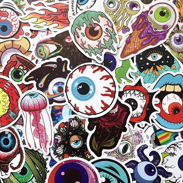 10/50Pcs Halloween Cartoon Stickers for Notebook, Luggage, Phone, Diary, Car, Scrapbook, Guitar (Online Order Only)