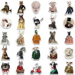 10/30/50PCS Dark Art Animal Retro Fancy Person Sticker Packs (Online Order Only)