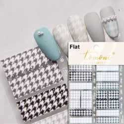 French Style Colorful Square Grid Rhombus Stripe Bowknot Line 3D Self Adhesive Nail Art Stickers Shiny Rhinestone Manicure Decal (Online Order Only)