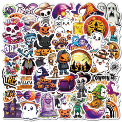 50Pcs Cartoon Trick-or-Treat Graffiti Stickers for Helmet, Wall, DIY Decoration (ONLINE ORDER ONLY)