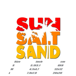 "SUN SALT SAND"stickers,creative&fashion color triad decal high quality sticker for cars trucks motorcycles &laptops! (ONLINE ORDER ONLY)