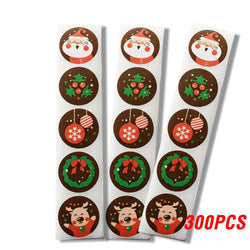 100-500pcs Thank You Label Sealing Stickers Merry Christmas Kraft Handmade Sticker Card Box Package Wedding Decor Party Supplies (ONLINE ORDER ONLY)