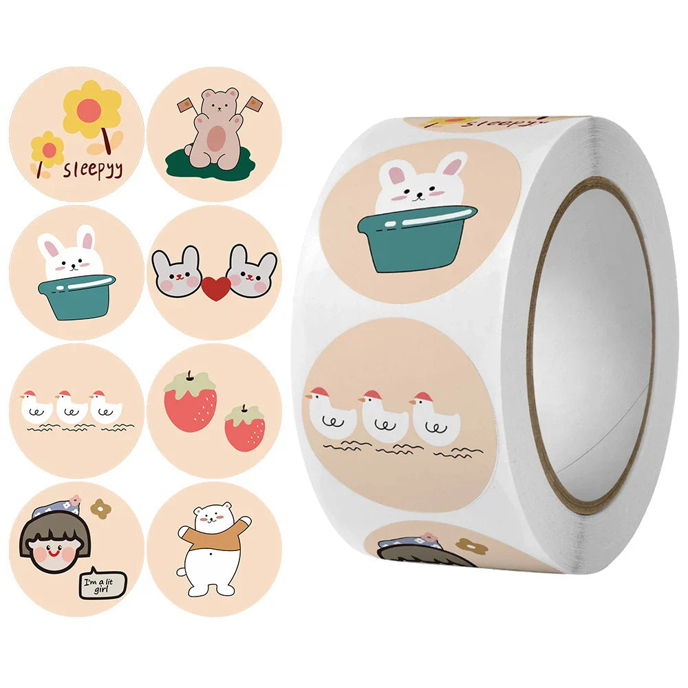 500pcs/roll Reward Stickers For Kids Children Kindergarten School Encouragement Students Games Toy Animals Stationery Labels (ONLINE ORDER ONLY)