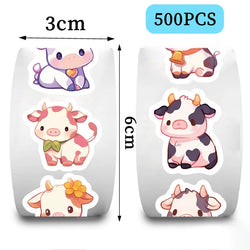 500PCS Kawaii Calf Sticky Paper Labels Thank You Sticker Sealing DIY Decoration Scrapbooking Stationery Hand Accounting Supplies (ONLINE ORDER ONLY)