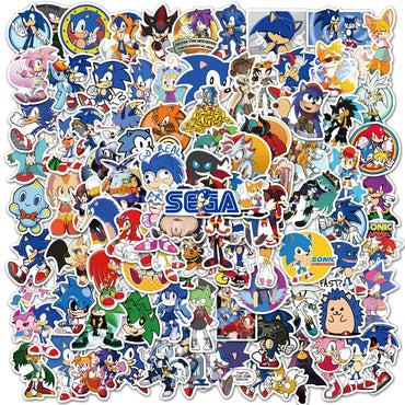 100Pcs Sonic Cartoon Stickers Set for Kids - DIY Phone Case & Stationery Decor (Online Order Only)