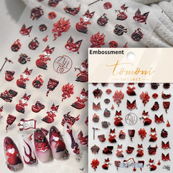 Halloween Ghost Pumpkin Bat Coffin Cat Spider Demon Jelly Self Adhesive Nail Art Sticker Terrifying Candy Candle Manicure Decals (ONLINE ORDER ONLY)