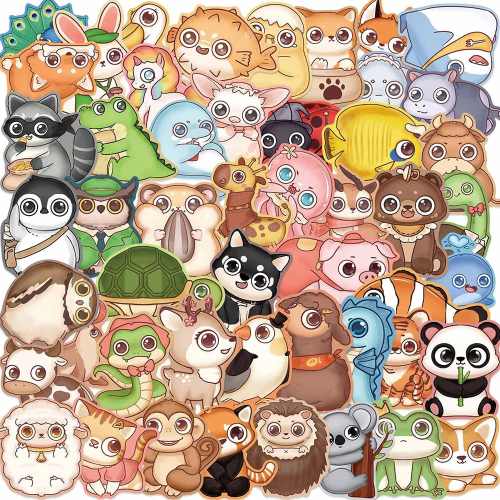 Cute Animal Stickers: Cat, Shark, Unicorn Decals for Notebook, Phone, Bike, Laptop - 10/30/50PCS (ONLINE ORDER ONLY)
